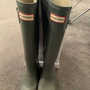 Hunter Original Tall Gloss Rain Boots: Slate Grey